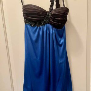 Black and Blue one shoulder short dress